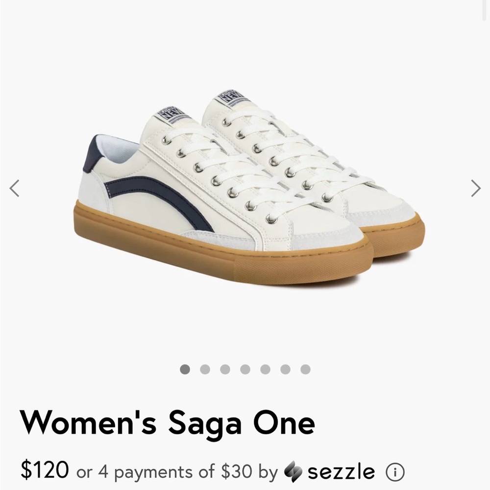 Women's White and Blue Athletic Shoes